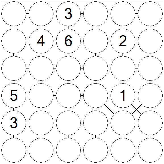 Chain Sudoku 6x6 - Difficile