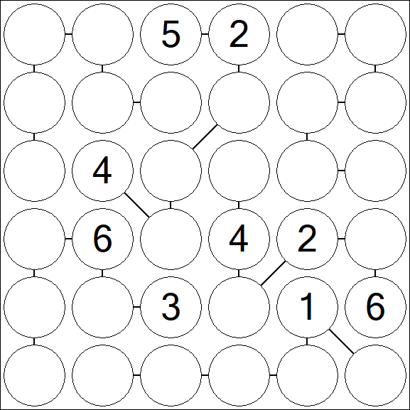 Chain Sudoku 6x6 - Difficile