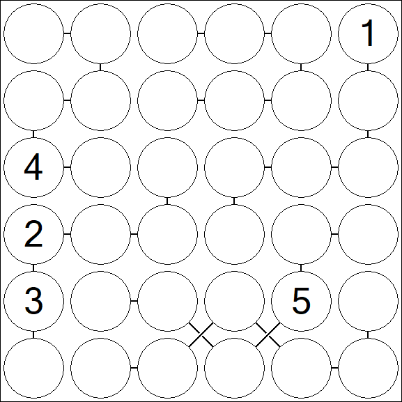 Chain Sudoku 6x6 - Difficile