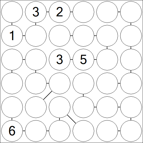 Chain Sudoku 6x6 - Difficile