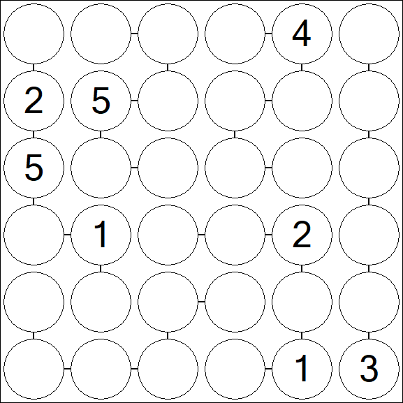 Chain Sudoku 6x6 - Difficile