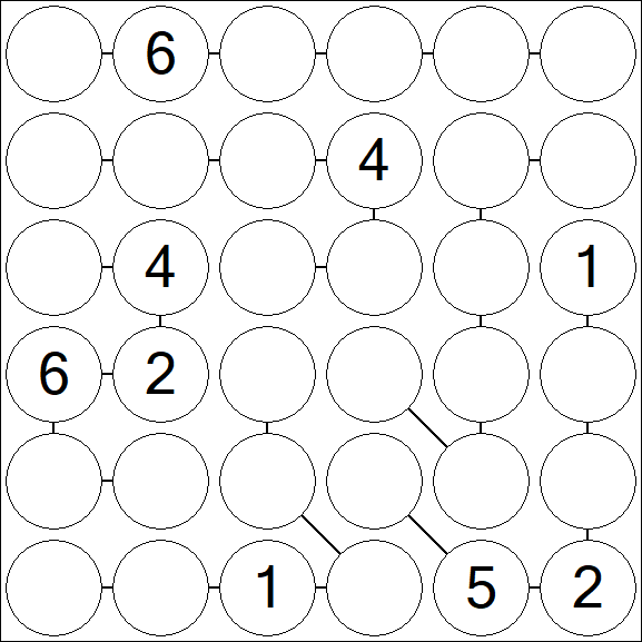 Chain Sudoku 6x6 - Difficile