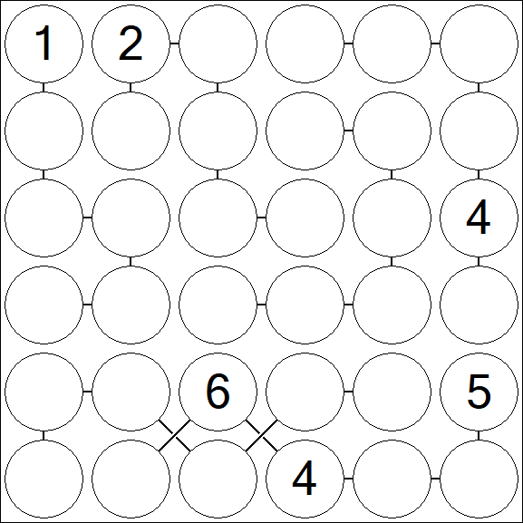 Chain Sudoku 6x6 - Difficile