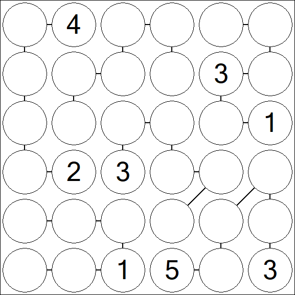 Chain Sudoku 6x6 - Difficile