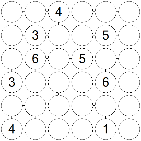 Chain Sudoku 6x6 - Difficile