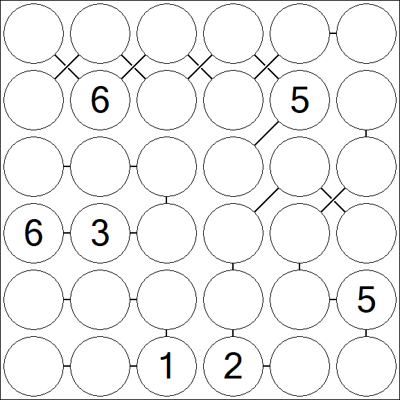 Chain Sudoku 6x6 - Difficile