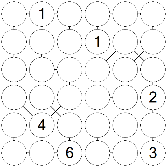 Chain Sudoku 6x6 - Difficile
