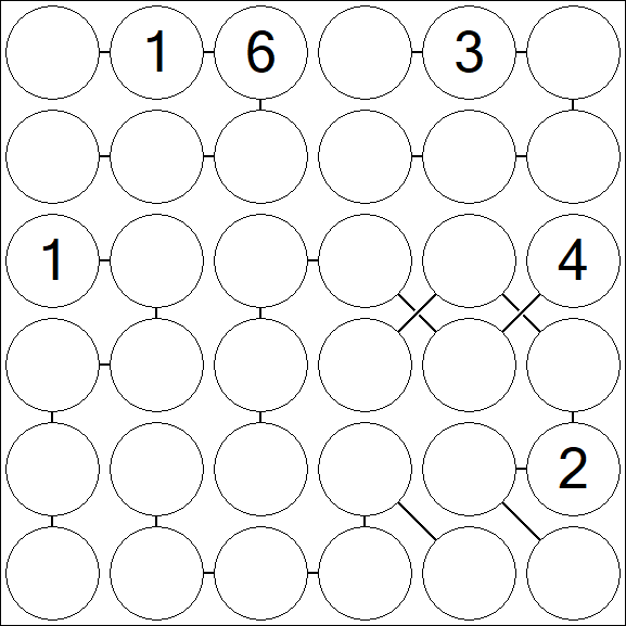 Chain Sudoku 6x6 - Difficile