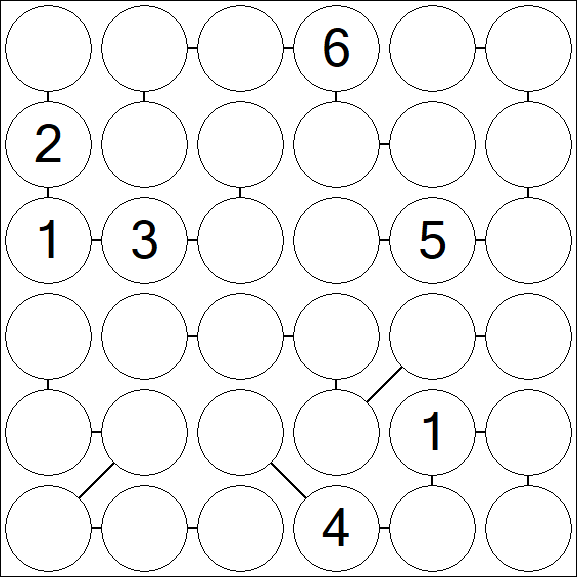 Chain Sudoku 6x6 - Difficile