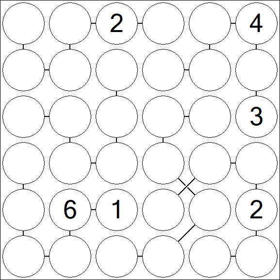 Chain Sudoku 6x6 - Difficile