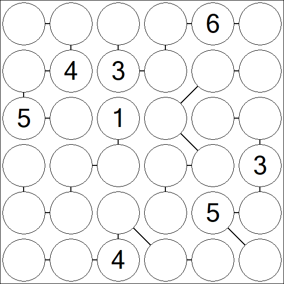 Chain Sudoku 6x6 - Difficile