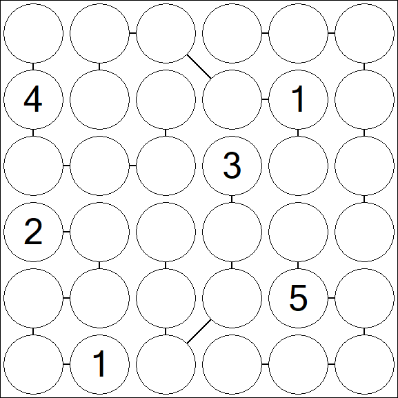 Chain Sudoku 6x6 - Difficile