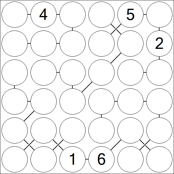 Chain Sudoku 6x6 - Difficile