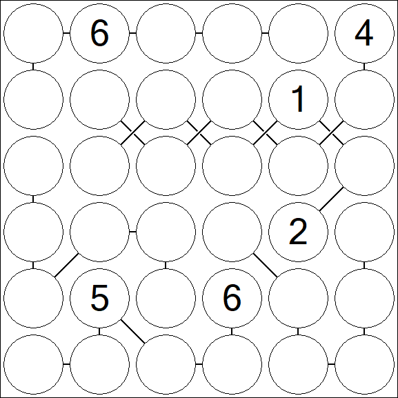 Chain Sudoku 6x6 - Difficile
