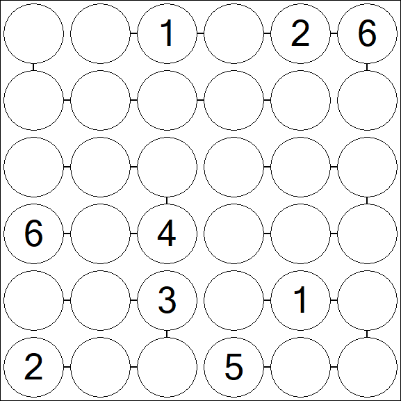 Chain Sudoku 6x6 - Difficile