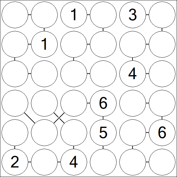 Chain Sudoku 6x6 - Difficile