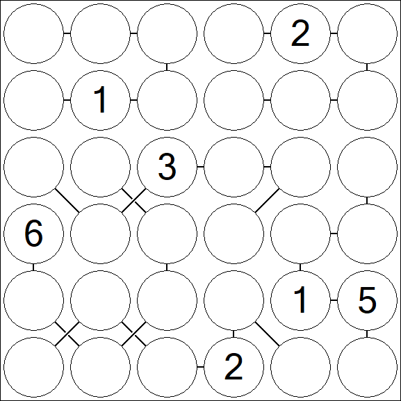 Chain Sudoku 6x6 - Difficile