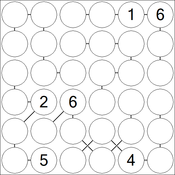 Chain Sudoku 6x6 - Difficile