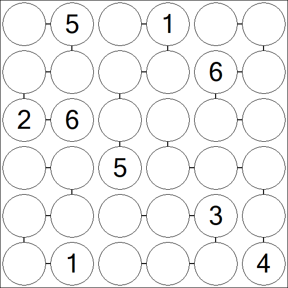 Chain Sudoku 6x6 - Difficile