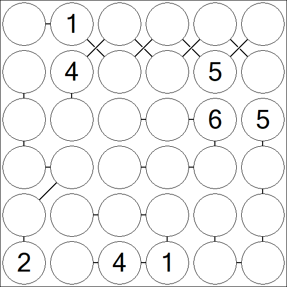 Chain Sudoku 6x6 - Difficile