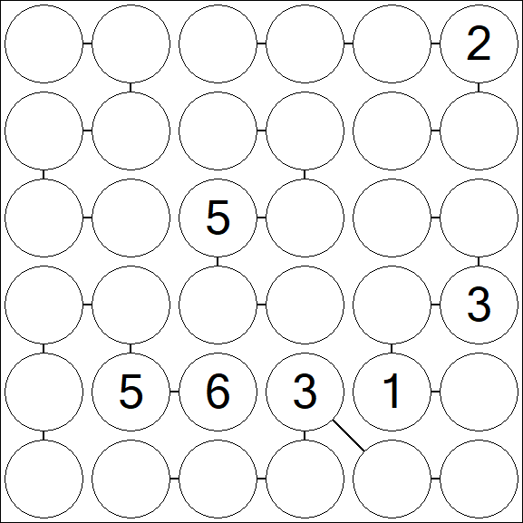Chain Sudoku 6x6 - Difficile