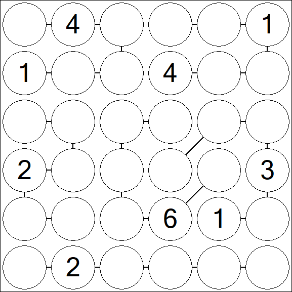 Chain Sudoku 6x6 - Difficile