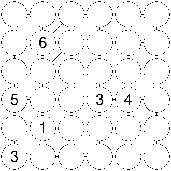 Chain Sudoku 6x6 - Difficile