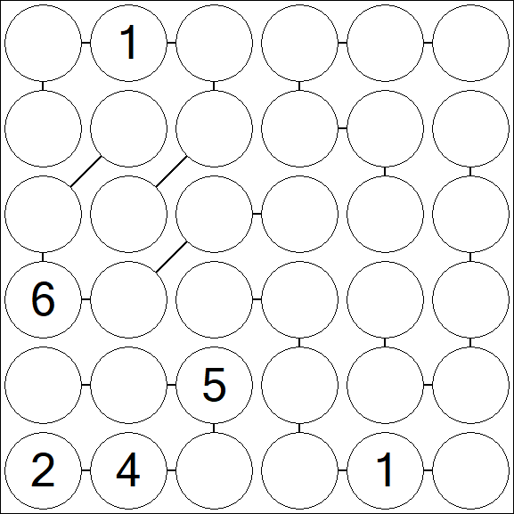 Chain Sudoku 6x6 - Difficile