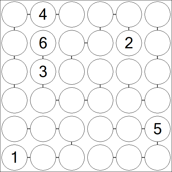 Chain Sudoku 6x6 - Difficile
