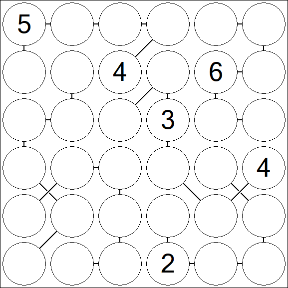 Chain Sudoku 6x6 - Difficile