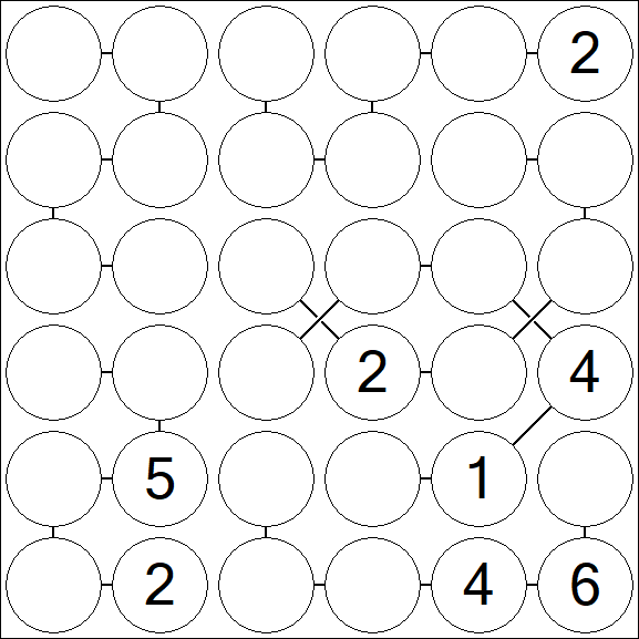 Chain Sudoku 6x6 - Difficile