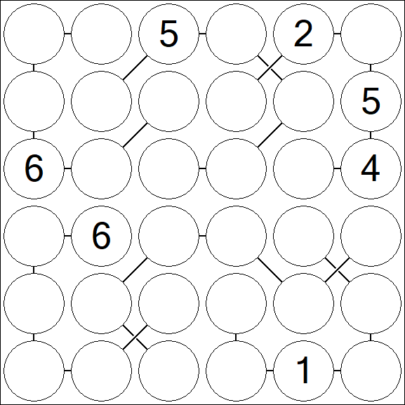 Chain Sudoku 6x6 - Difficile