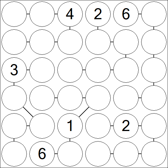 Chain Sudoku 6x6 - Difficile