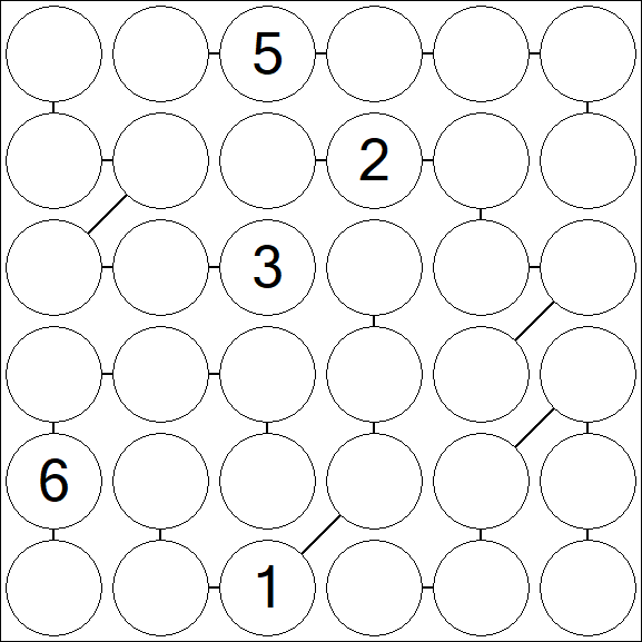Chain Sudoku 6x6 - Difficile
