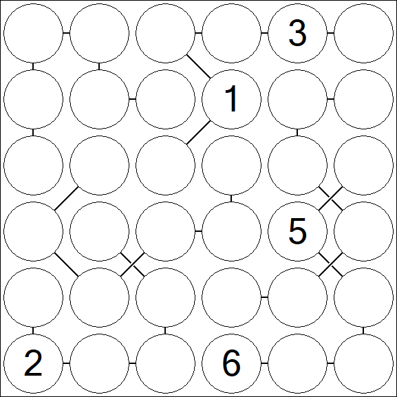 Chain Sudoku 6x6 - Difficile