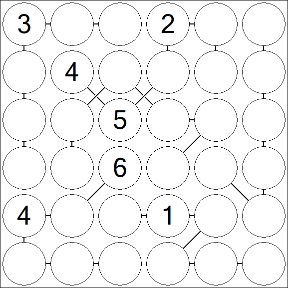 Chain Sudoku 6x6 - Difficile