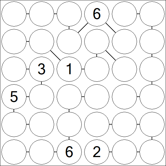 Chain Sudoku 6x6 - Difficile