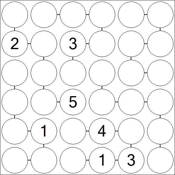 Chain Sudoku 6x6 - Difficile
