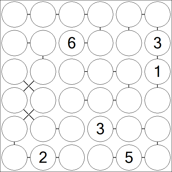 Chain Sudoku 6x6 - Difficile