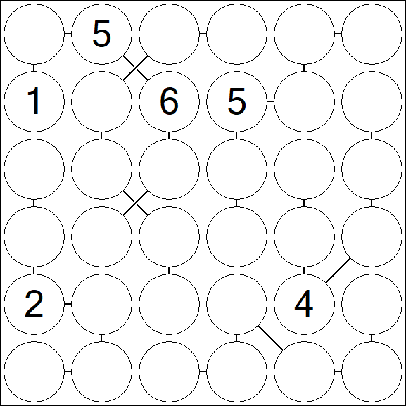 Chain Sudoku 6x6 - Difficile