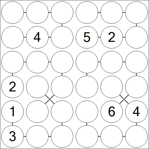 Chain Sudoku 6x6 - Difficile