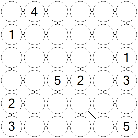 Chain Sudoku 6x6 - Difficile