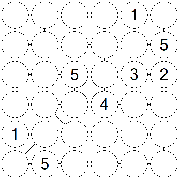 Chain Sudoku 6x6 - Difficile