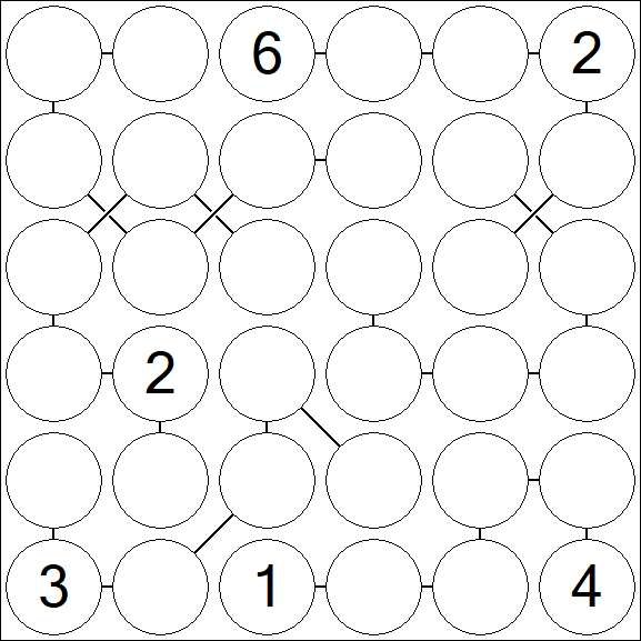 Chain Sudoku 6x6 - Difficile