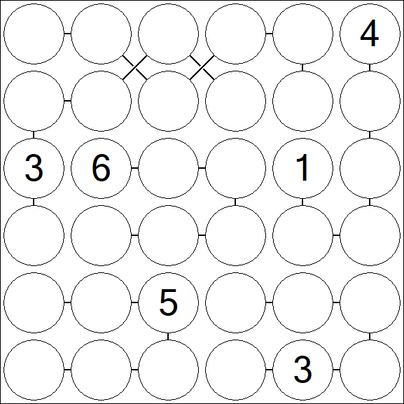 Chain Sudoku 6x6 - Difficile