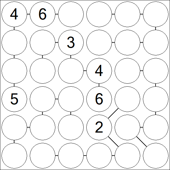 Chain Sudoku 6x6 - Difficile