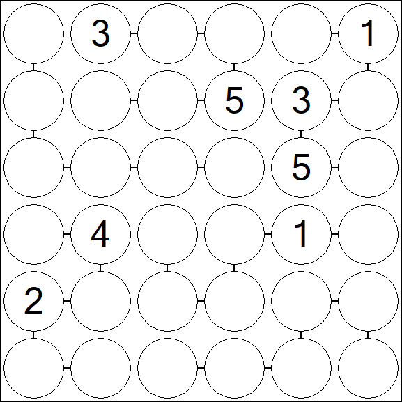 Chain Sudoku 6x6 - Difficile