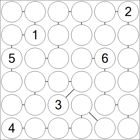 Chain Sudoku 6x6 - Difficile