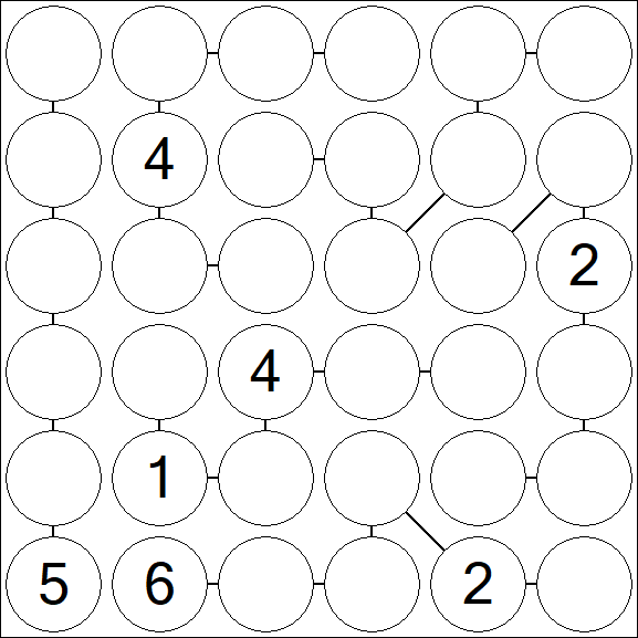Chain Sudoku 6x6 - Difficile
