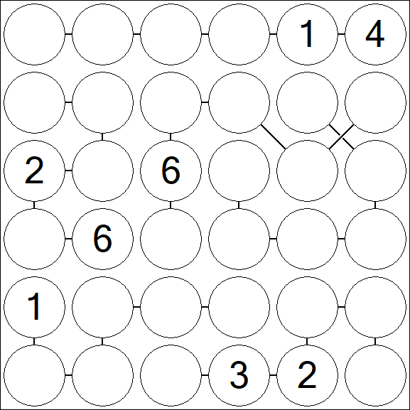 Chain Sudoku 6x6 - Difficile